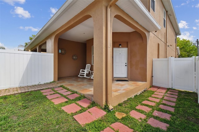 exterior space with a patio