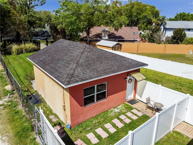 exterior space with a yard