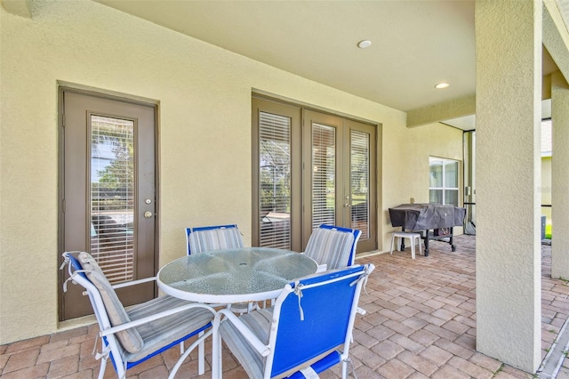 view of terrace with french doors