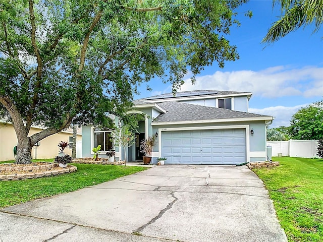 ranch-style house with a front lawn