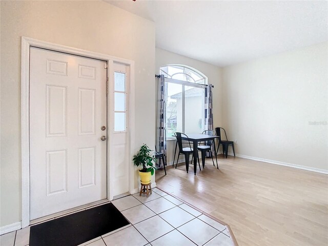 view of tiled foyer entrance