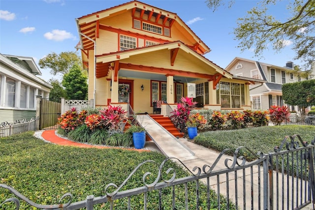 view of front of home with a porch