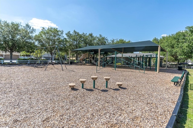 exterior space featuring a playground