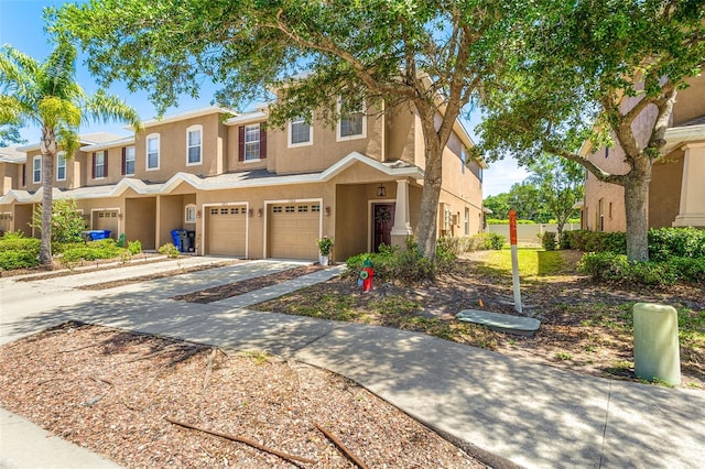 view of property with a garage