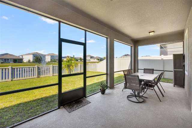 view of sunroom