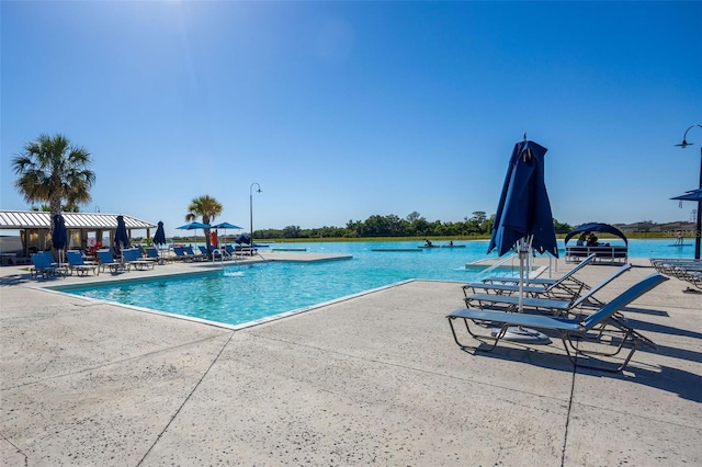 view of pool with a patio area