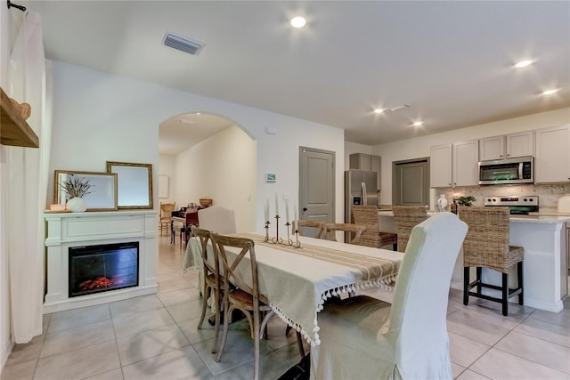 view of tiled dining room