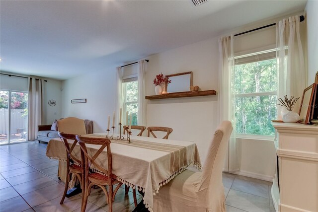 view of tiled dining space