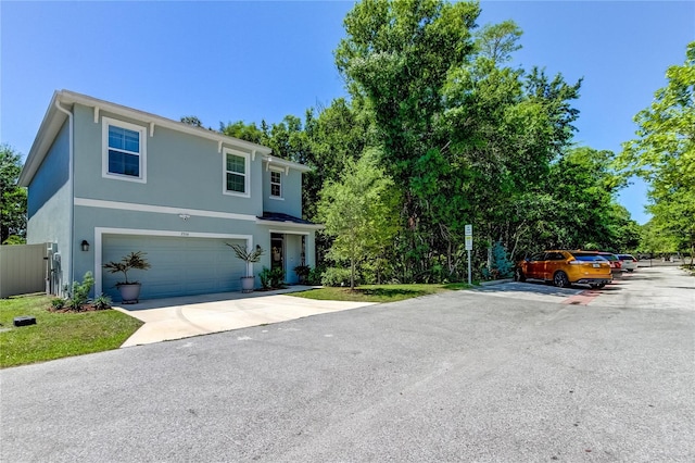 view of property with a garage