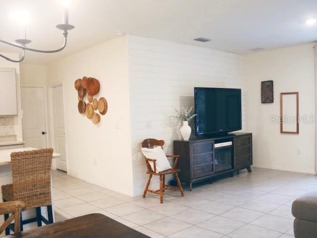 view of tiled living room