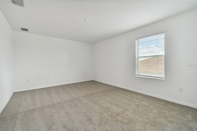 spare room featuring light carpet