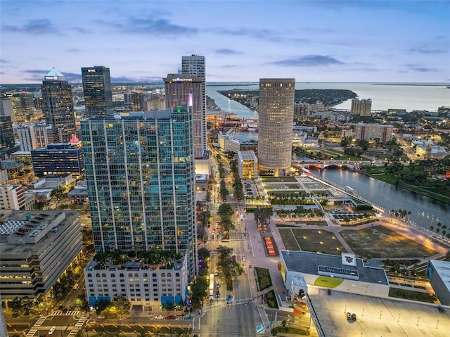 city view with a water view