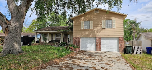 tri-level home featuring a garage