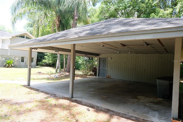 view of car parking with a carport