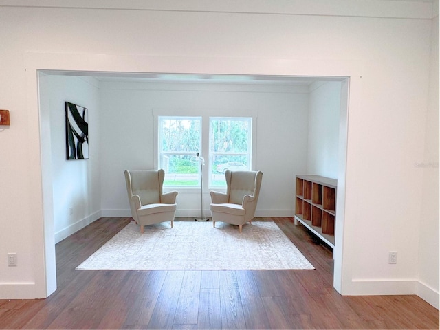 unfurnished room featuring wood-type flooring