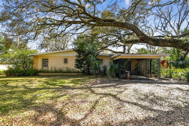 exterior space with a yard