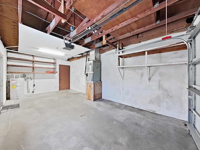 garage with heating utilities and a garage door opener