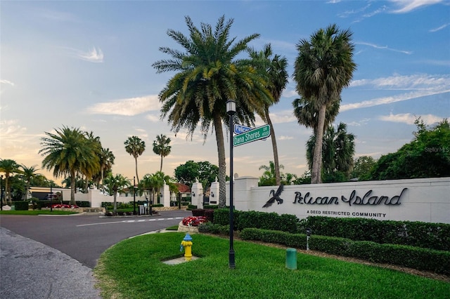 view of community sign