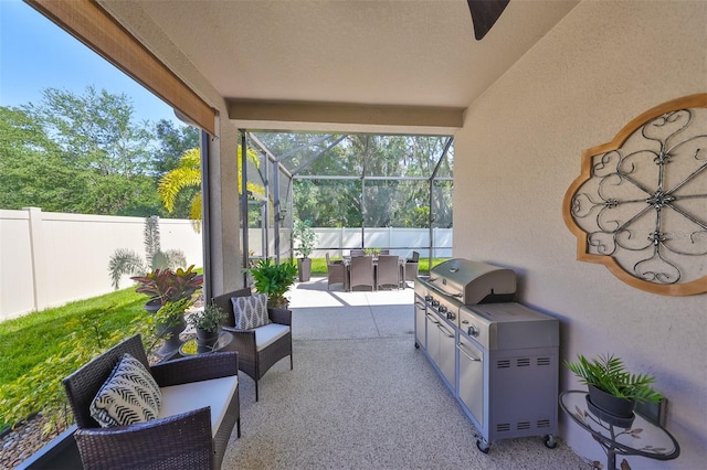 view of sunroom