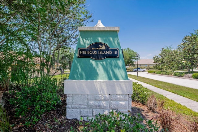 view of community sign