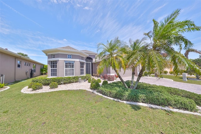 view of front of home with a front yard