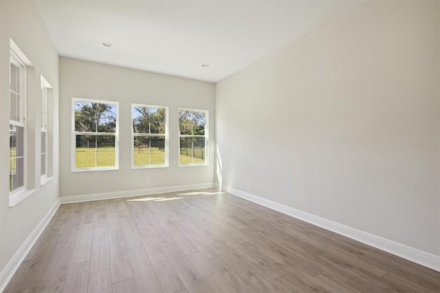 empty room featuring light wood-type flooring