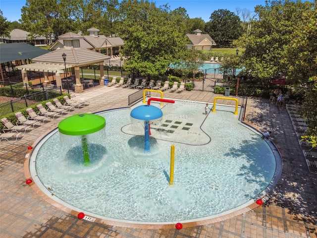 view of nearby features featuring a patio area and a gazebo