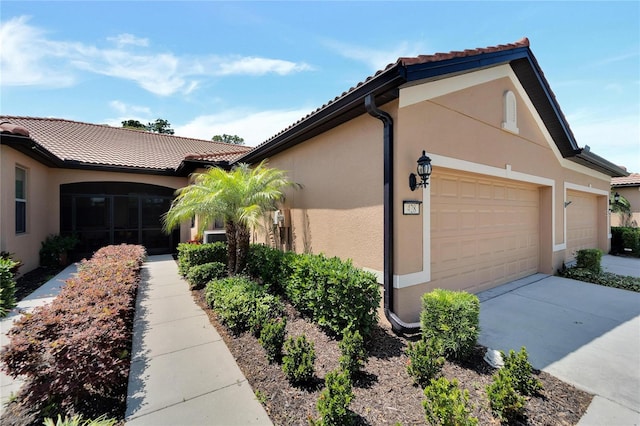 view of home's exterior featuring a garage