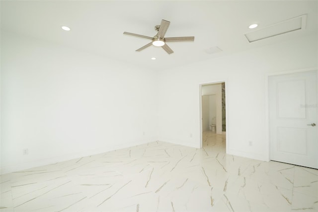 empty room featuring ceiling fan