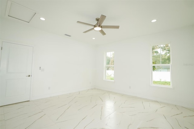 empty room with ceiling fan