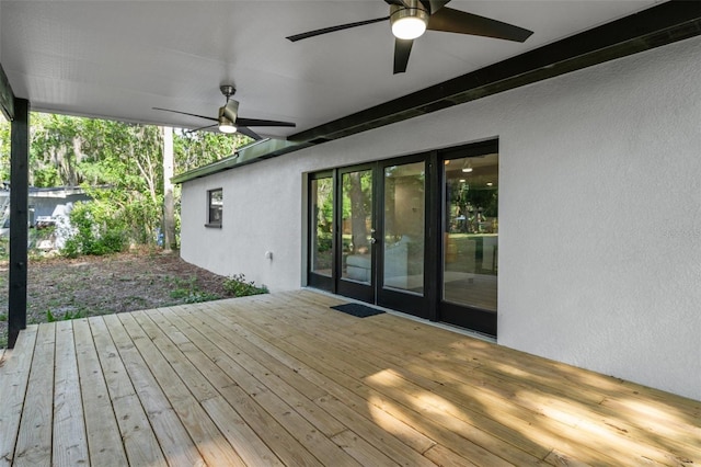 deck featuring ceiling fan