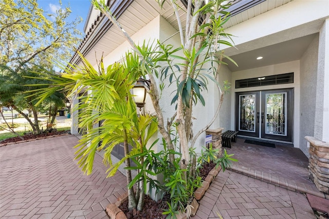 view of exterior entry with french doors