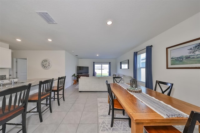 view of tiled dining room