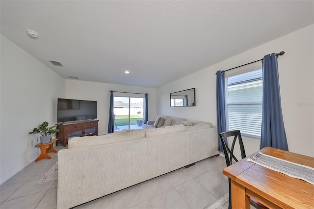 view of tiled living room