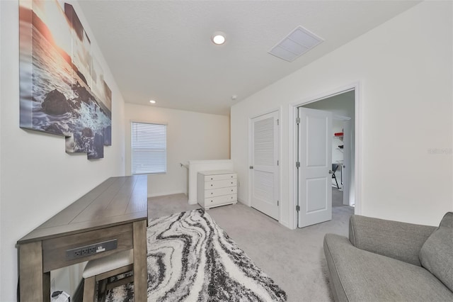 interior space featuring carpet flooring