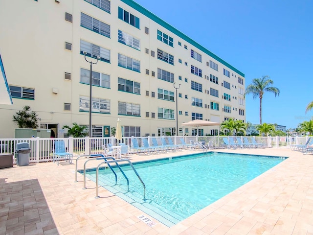 view of pool with a patio area