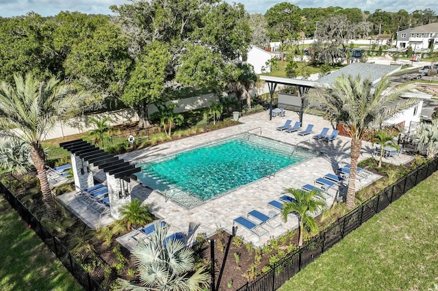 view of pool featuring a patio