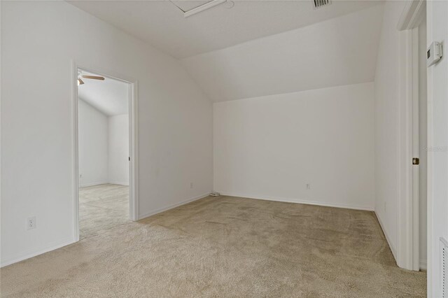12814 Cattail Shore Ln, Riverview, FL 33579 - additional living space with carpet, vaulted ceiling, and baseboards