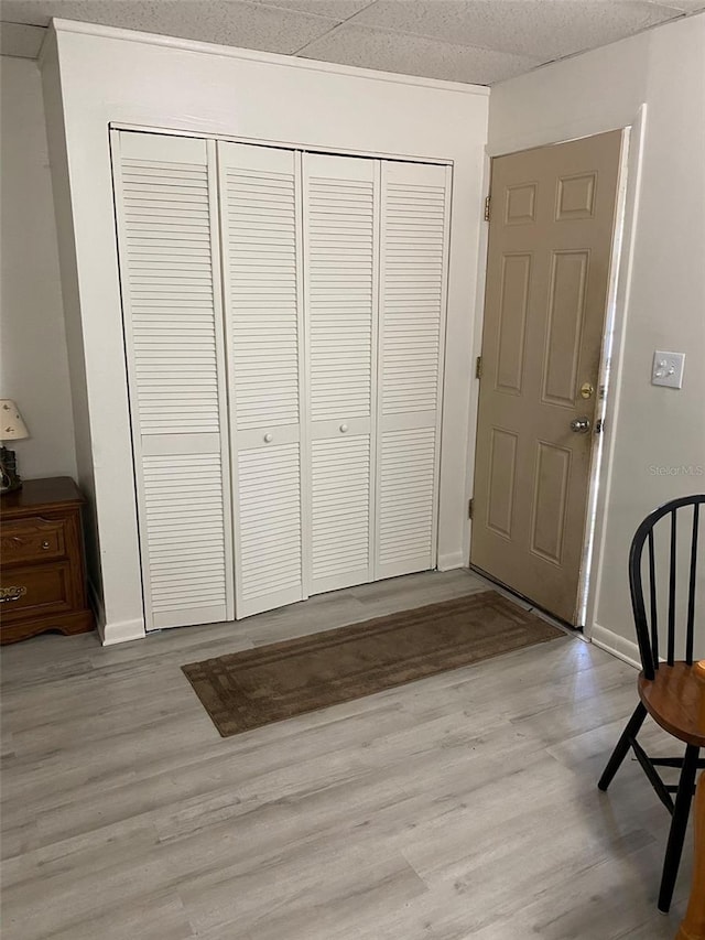 foyer with light hardwood / wood-style flooring