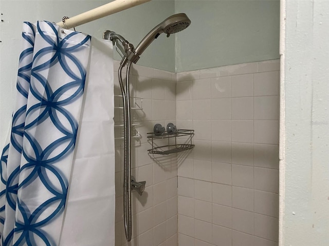 room details with a tile shower