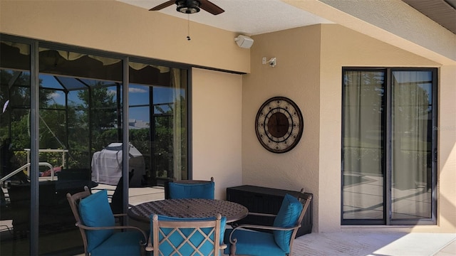 view of patio / terrace with ceiling fan