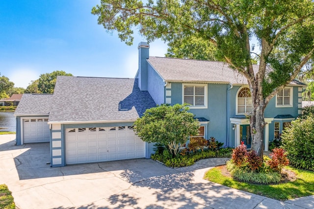 view of front of home with a garage