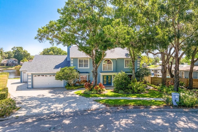 view of front of house with a garage