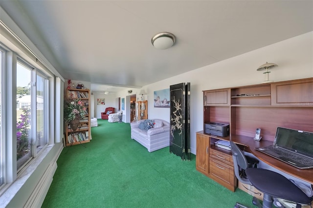 office area featuring carpet flooring