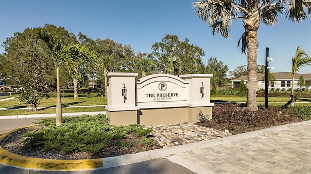 view of community sign