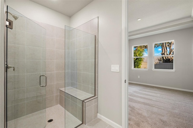 bathroom featuring walk in shower