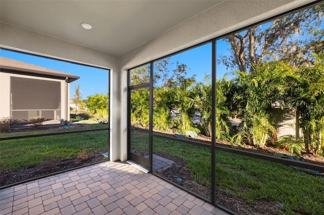 view of unfurnished sunroom