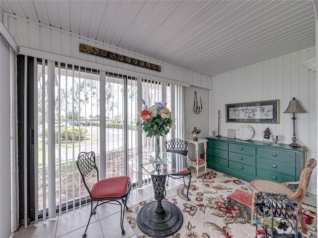 view of tiled dining room