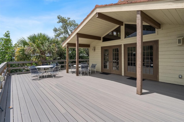 deck featuring french doors