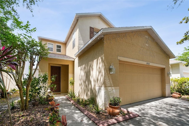 view of front of house with a garage